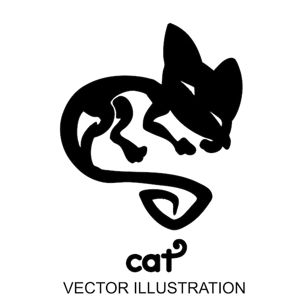 Diseños de ilustración de vector de gato