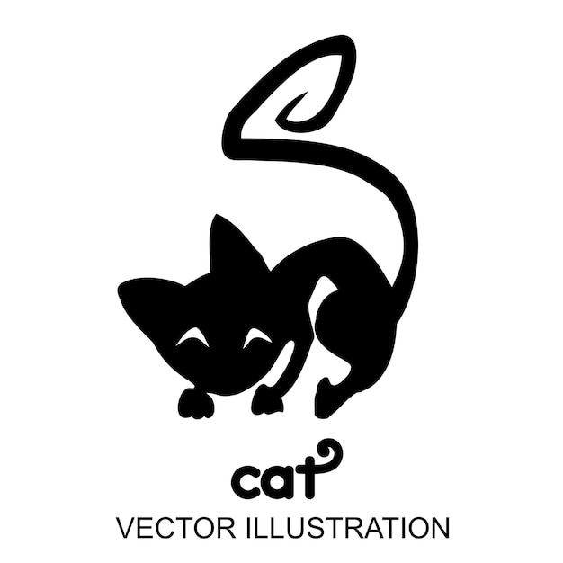 Diseños de ilustración de vector de gato