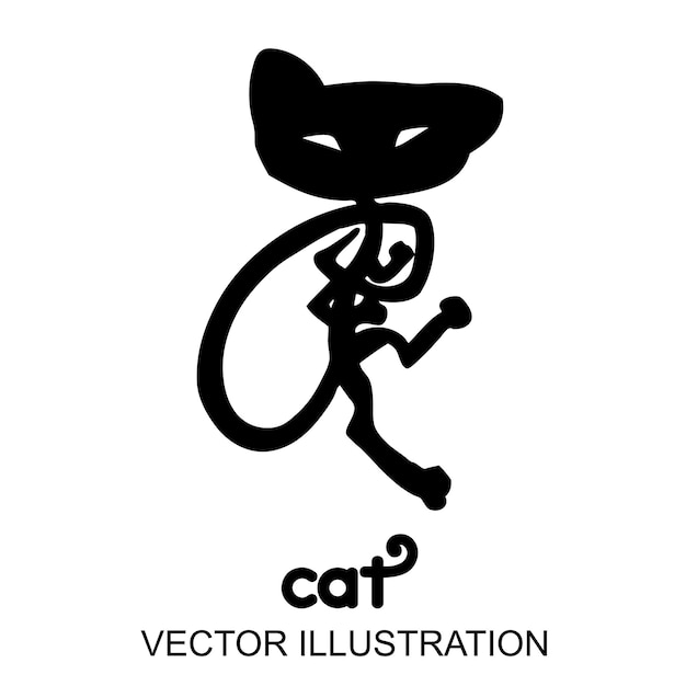 Diseños de ilustración de vector de gato