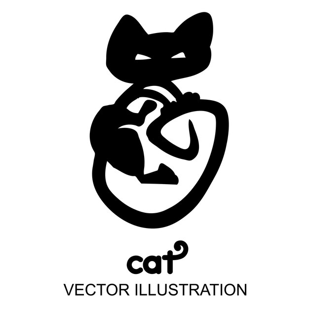 Diseños de ilustración de vector de gato