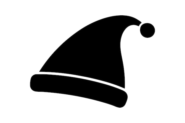 diseños de ilustración vectorial de la silueta de la gorra de Navidad