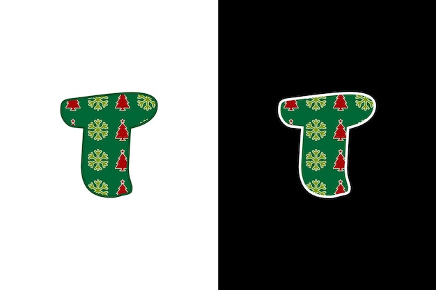 Diseños iniciales del logotipo de la letra T de Navidad. Será adecuado para qué empresa o marca
