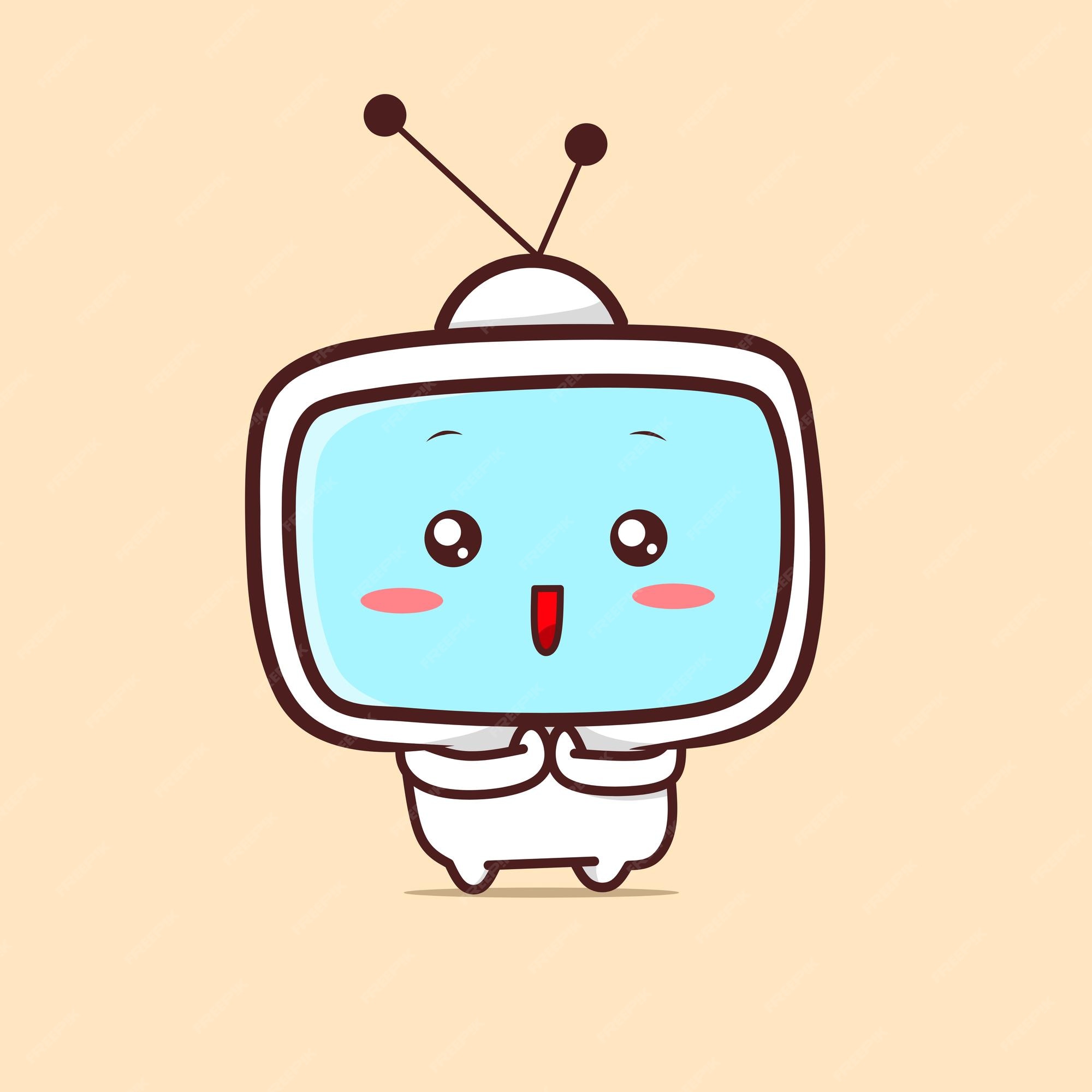 Diseños kawaii de personajes de dibujos animados divertidos de televisión | Vector Premium Diseños kawaii de personajes de dibujos animados divertidos de televisión | Vector Premium