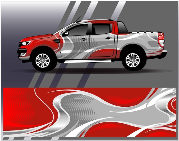 Diseños de kit de fondo de carreras de rayas abstractas gráficas para aventuras de rally de autos de carreras de vehículos envolventes