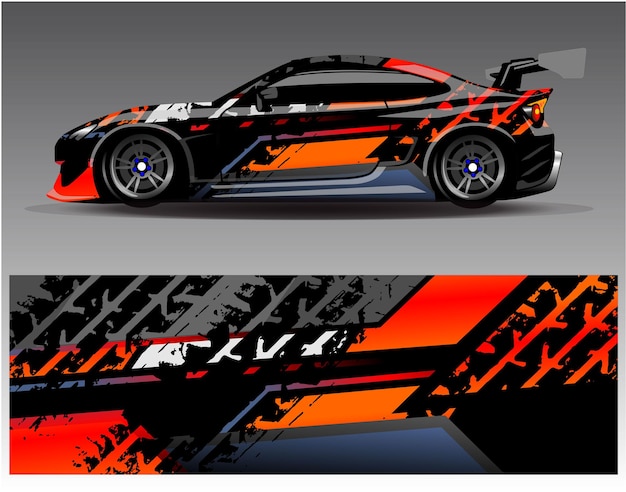 Diseños de kit de fondo de carreras de rayas abstractas gráficas para aventuras de rally de autos de carreras de vehículos envolventes