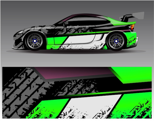 Diseños de kit de fondo de carreras de rayas abstractas gráficas para aventuras de rally de autos de carreras de vehículos envolventes