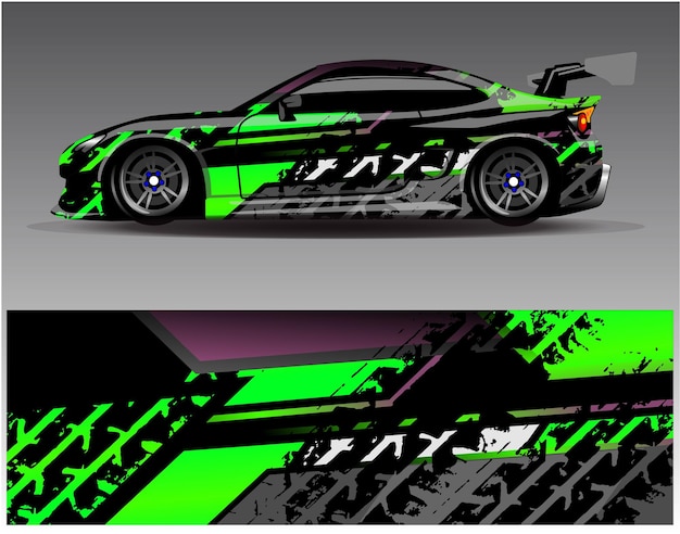 Diseños de kit de fondo de carreras de rayas abstractas gráficas para aventuras de rally de autos de carreras de vehículos envolventes