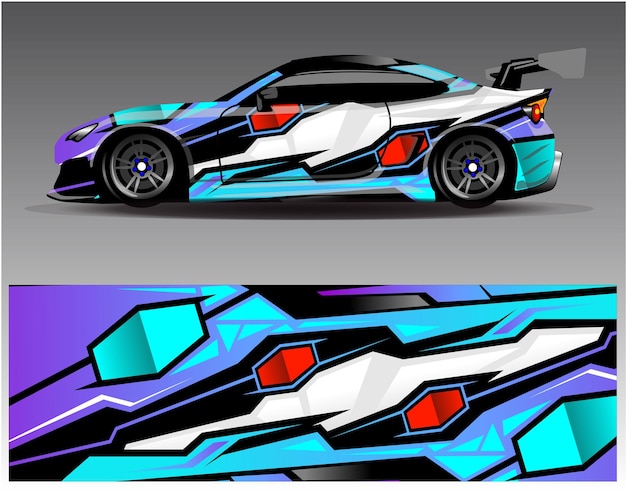 Diseños de kit de fondo de carreras de rayas abstractas gráficas para aventuras de rally de autos de carreras de vehículos envolventes