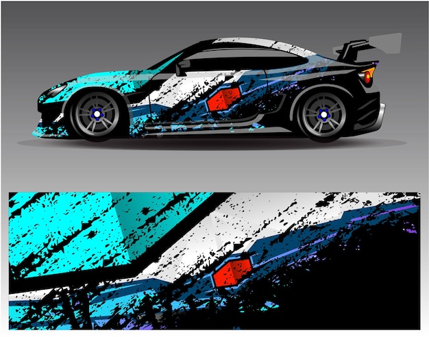 Diseños de kit de fondo de carreras de rayas abstractas gráficas para aventuras de rally de autos de carreras de vehículos envolventes