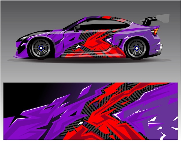 Diseños de kit de fondo de carreras de rayas abstractas gráficas para aventuras de rally de autos de carreras de vehículos envolventes