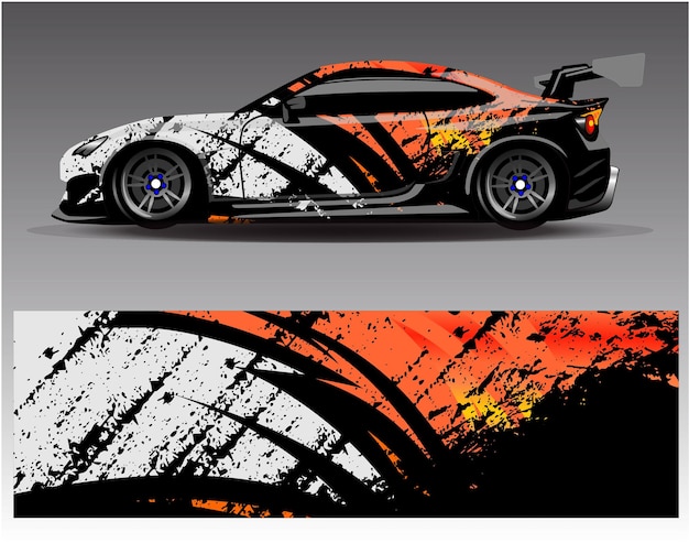 Diseños de kit de fondo de carreras de rayas abstractas gráficas para aventuras de rally de autos de carreras de vehículos envolventes