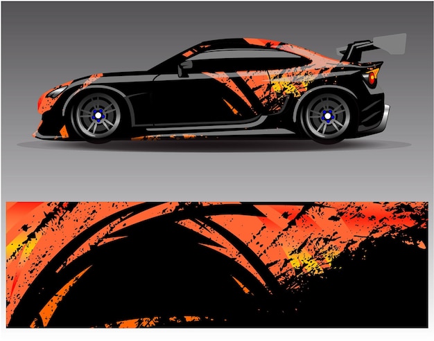 Diseños de kit de fondo de carreras de rayas abstractas gráficas para aventuras de rally de autos de carreras de vehículos envolventes