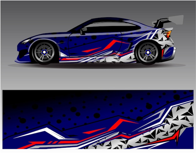Diseños de kit de fondo de carreras de rayas abstractas gráficas para aventuras de rally de autos de carreras de vehículos envolventes