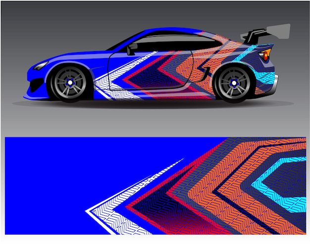 Diseños de kit de fondo de carreras de rayas abstractas gráficas para aventuras de rally de autos de carreras de vehículos envolventes
