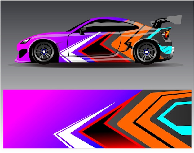 Diseños de kit de fondo de carreras de rayas abstractas gráficas para aventuras de rally de autos de carreras de vehículos envolventes