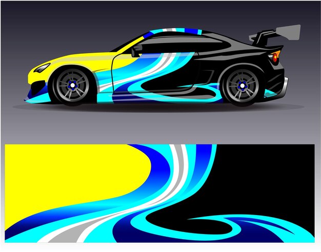 Diseños de kit de fondo de carreras de rayas abstractas gráficas para aventuras de rally de autos de carreras de vehículos envolventes