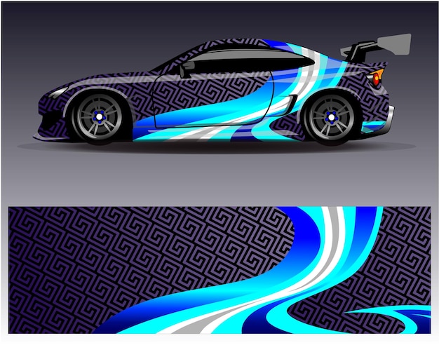 Diseños de kit de fondo de carreras de rayas abstractas gráficas para aventuras de rally de autos de carreras de vehículos envolventes
