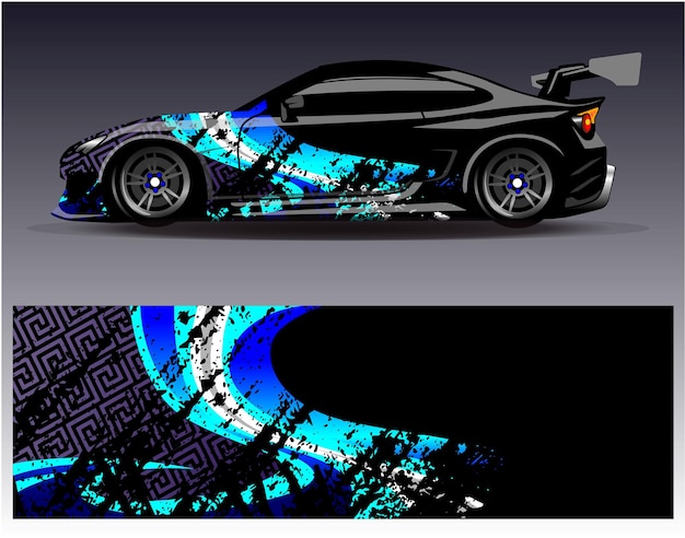 Diseños de kit de fondo de carreras de rayas abstractas gráficas para aventuras de rally de autos de carreras de vehículos envolventes