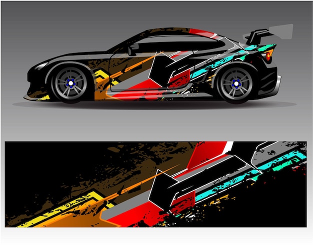 Diseños de kit de fondo de carreras de rayas abstractas gráficas para aventuras de rally de autos de carreras de vehículos envolventes