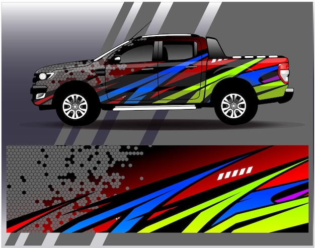 Diseños de kit de fondo de carreras de rayas abstractas gráficas para aventuras de rally de autos de carreras de vehículos envolventes