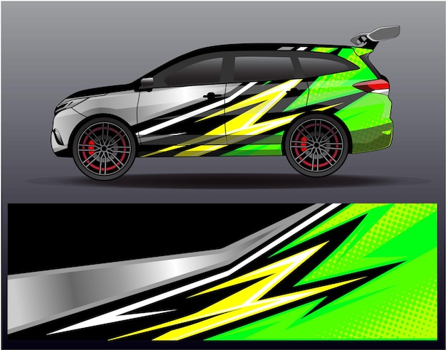 Diseños de kit de fondo de carreras de rayas abstractas gráficas para aventuras de rally de autos de carreras de vehículos envolventes