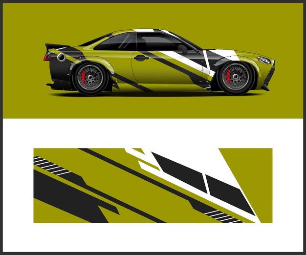 Diseños de kit de fondo de carreras de rayas de envoltura de coche para envoltura de vehículos