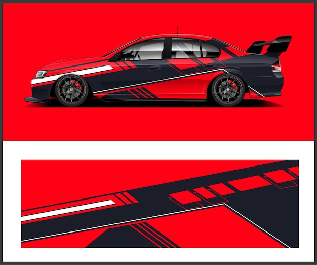 diseños de kit de fondo de carreras de rayas de envolturas de automóviles para vehículos Blueprint Template