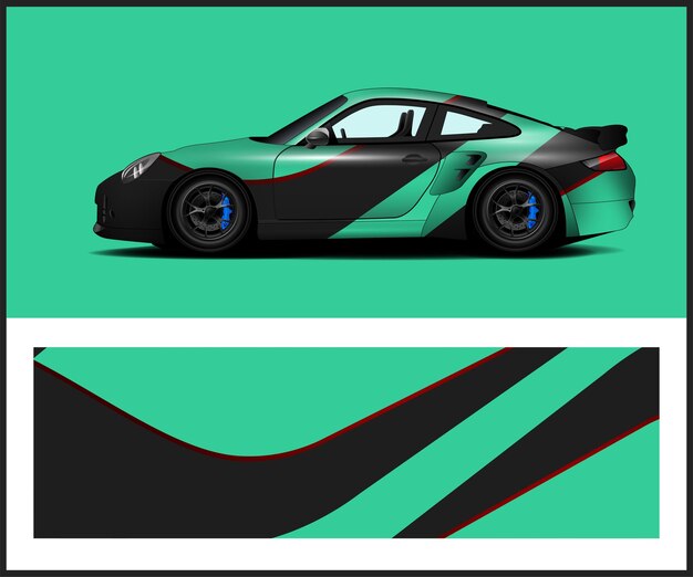 Diseños de kit de fondo de carreras de rayas gráficas abstractas para vehículos de envoltura