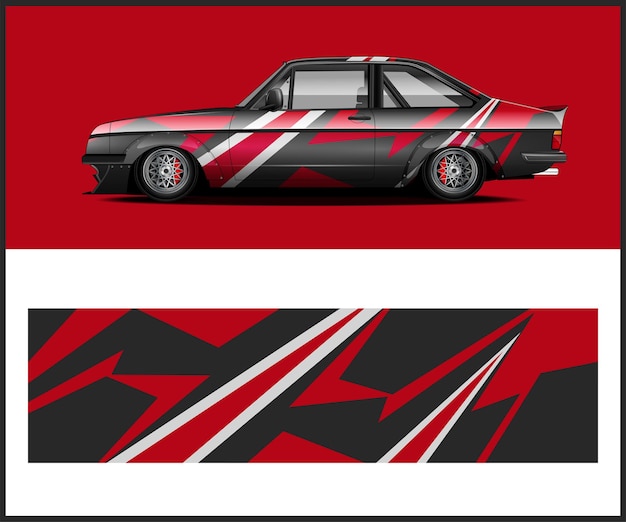 Diseños de kit de fondo de carreras de rayas gráficas abstractas para vehículos de envoltura