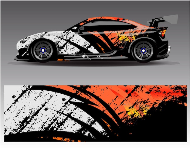 Diseños de kits de fondo de carreras de rayas abstractas gráficas para aventuras de rally de autos de carreras de vehículos envolventes