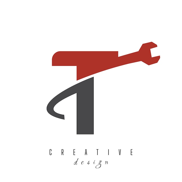 Diseños de letras de logotipo T Diseños de cartas de servicio de reparación de logotipo de logotipo