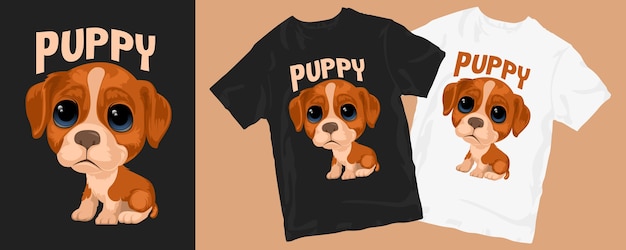 Vector diseños lindos y divertidos de la camiseta del perrito