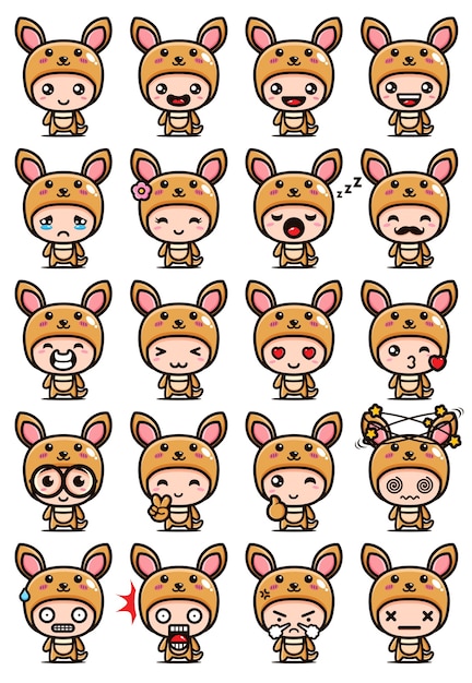 diseños lindos de la mascota del canguro