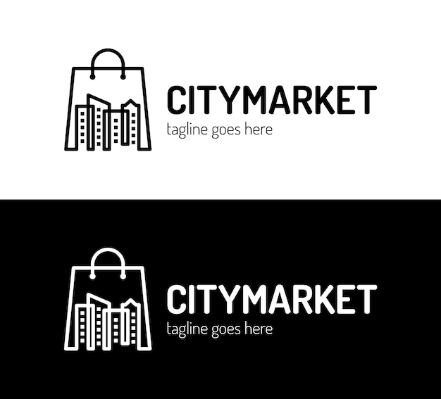 Diseños de logo de mercado de la ciudad