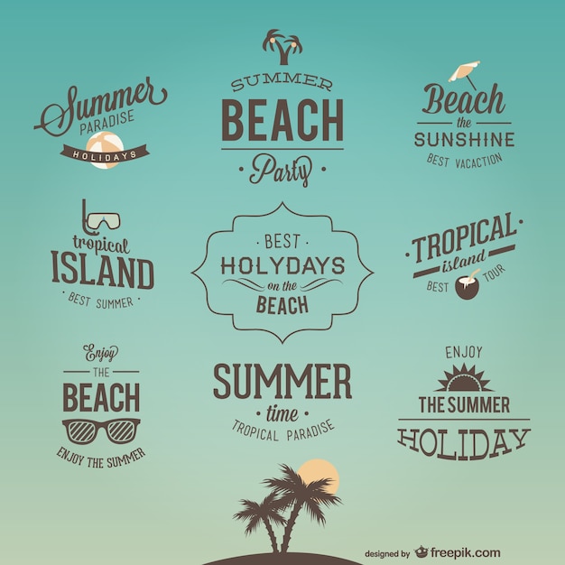 Diseños de logos de vacaciones retro