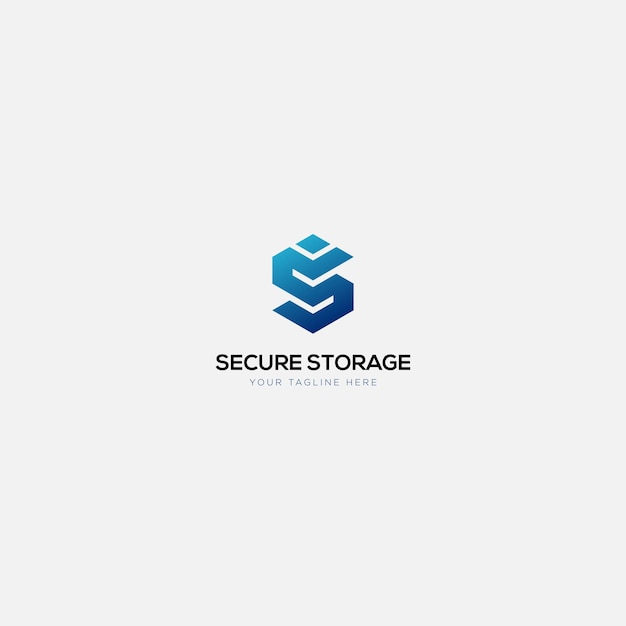 Diseños de logotipo de Box Secure Storage con S inicial