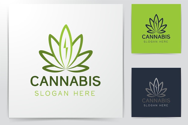 Diseños de logotipo de brote de cannabis ilustración vectorial