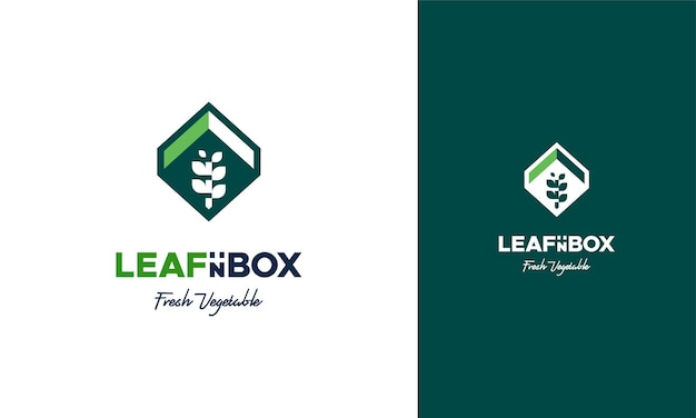 Diseños de logotipo de caja vegetal vector de concepto Diseños de logotipo de Nature Box icono Símbolo de logotipo de caja de nutrición