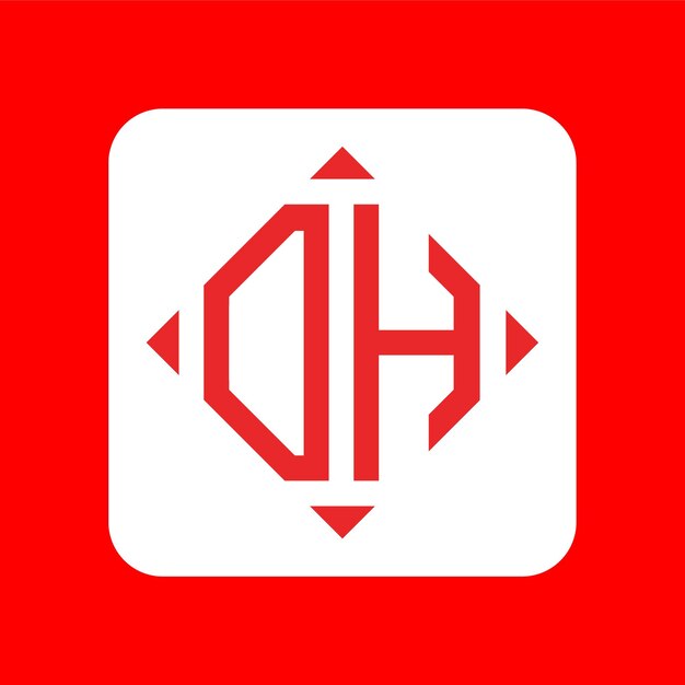 Diseños de logotipo DH monograma inicial simple creativo