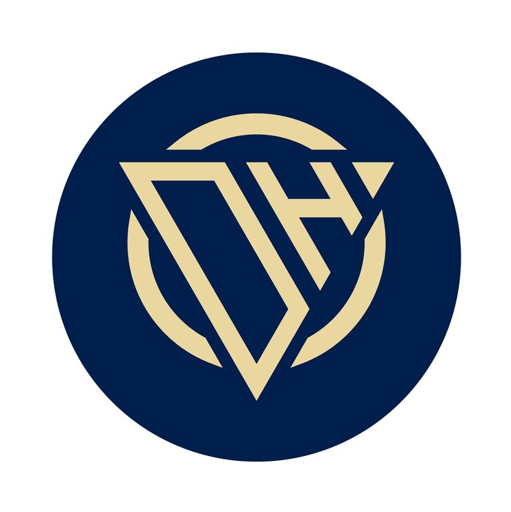 Vector diseños de logotipo dh monograma inicial simple creativo