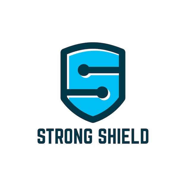 Diseños de logotipo de escudo fuerte, diseños de plantilla de logotipo inicial de S fuerte ilustración vectorial
