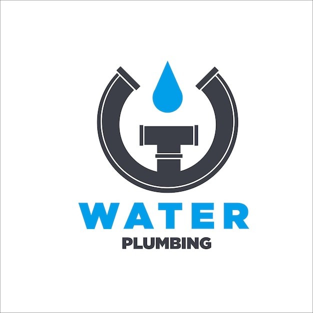 Diseños de logotipo de fontanería de agua vectorial moderno simple minimalista a icono y símbolo