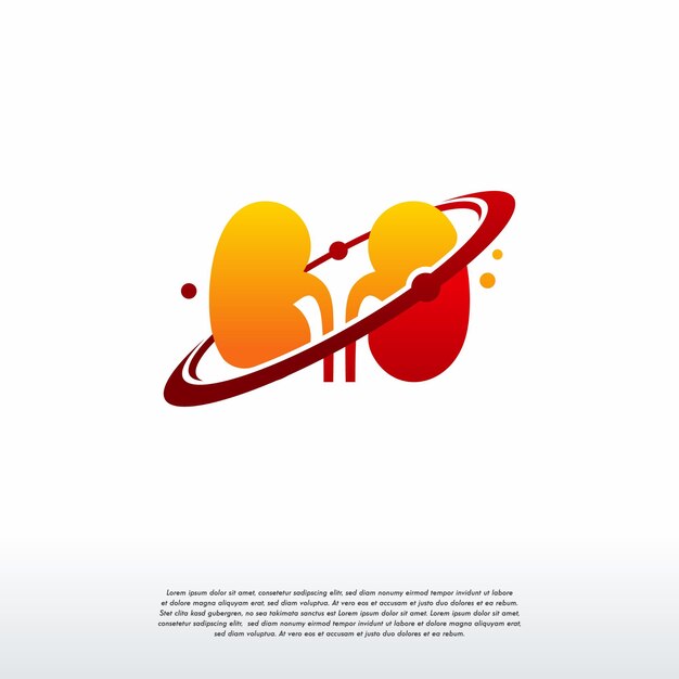 Diseños de logotipo de Kidney Shield, vector de concepto de diseños de logotipo de Kidney Planet