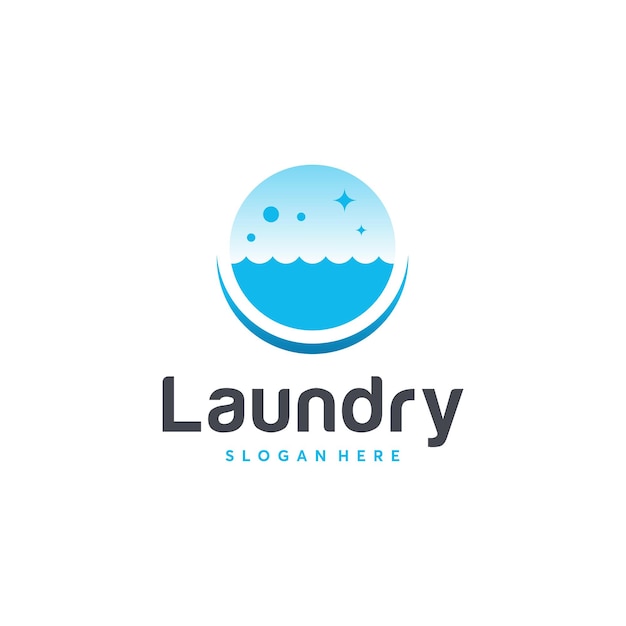 Diseños de logotipo de lavandería Plantilla de vector de concepto de diseños de logotipo de lavado de tela