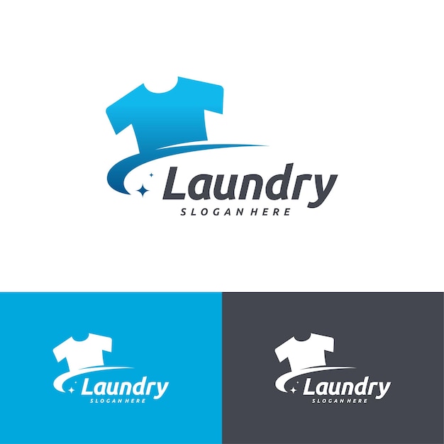 Diseños de logotipo de lavandería Plantilla de vector de concepto de diseños de logotipo de lavado de tela