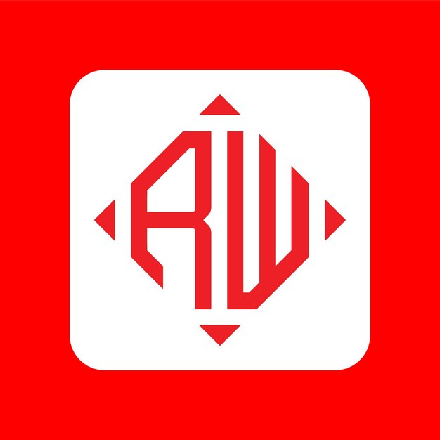 Diseños de logotipo RW de monograma inicial simple y creativo