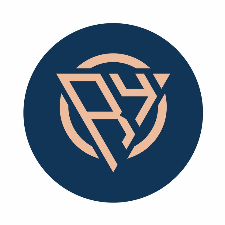 Vector diseños de logotipo ry de monograma inicial simple y creativo