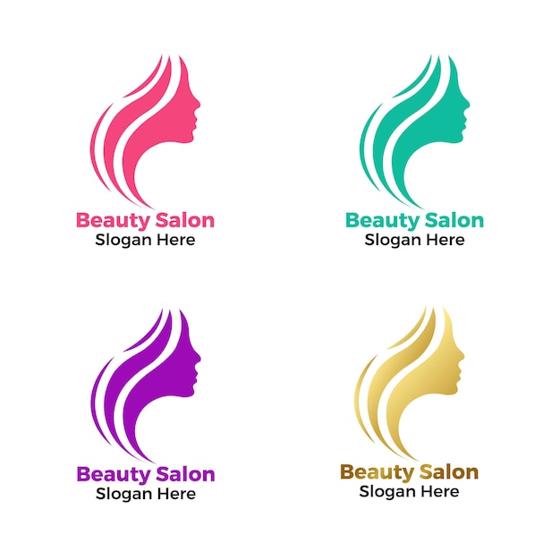 Diseños de logotipo de salón de belleza vectorial