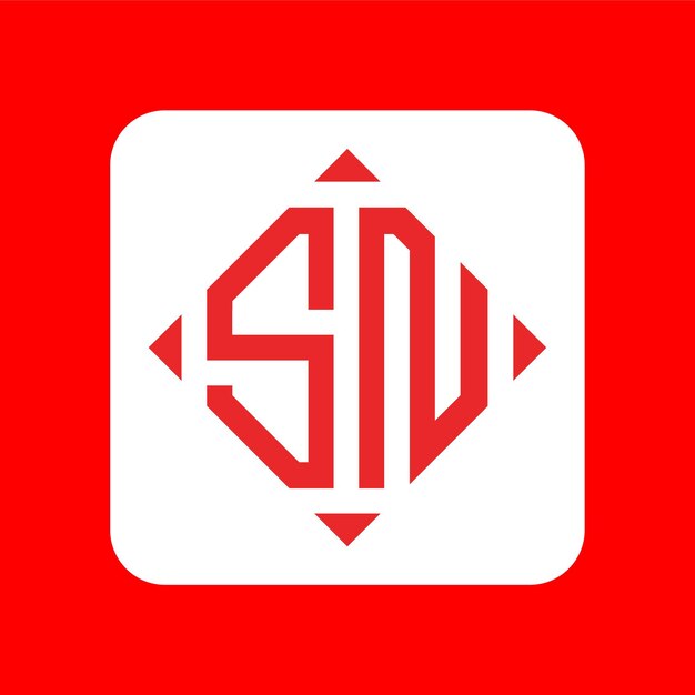 Diseños de logotipo SN de monograma inicial simple y creativo