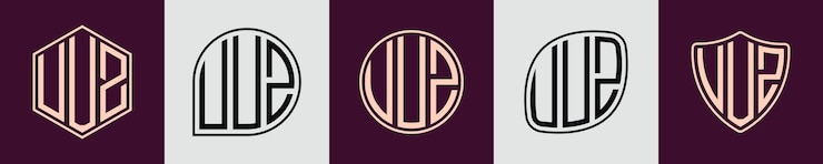 Vector diseños de logotipo uuz con monograma inicial simple y creativo